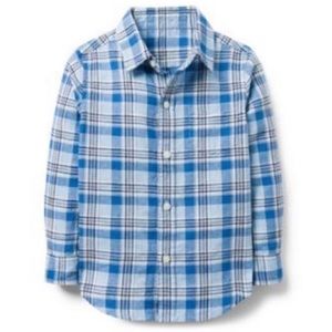 Janie and Jack Plaid Roll-Cuff Shirt